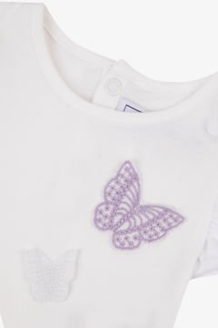 Kız Çocuk Kelebek Aplikeli T-Shirt
