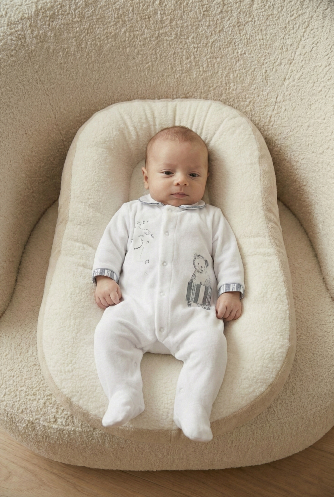 Erkek Bebek Garda Yakalı Kadife Tulum