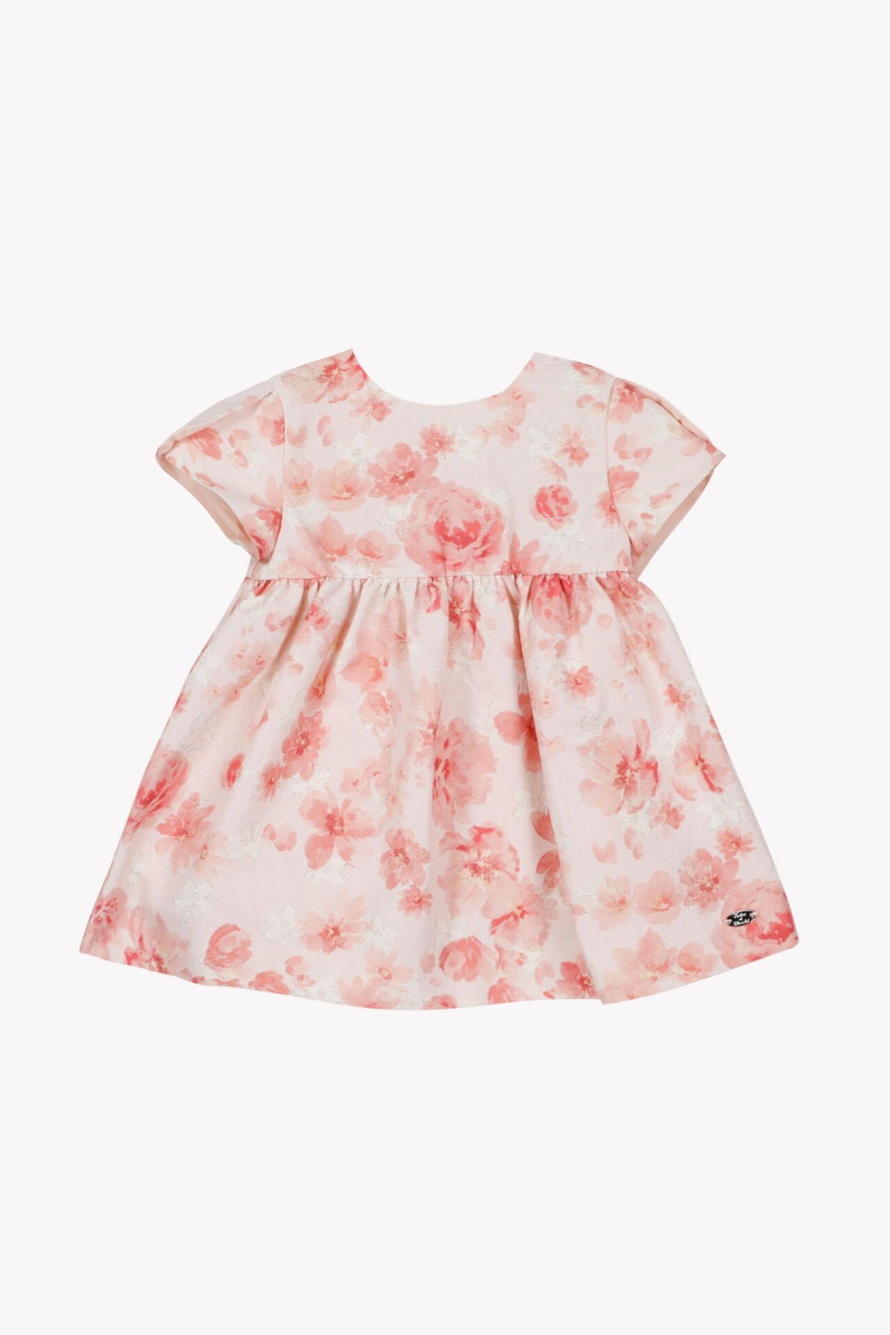 Kız Bebek Gül Desenli Jakarlı Şık Elbise