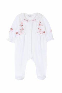 Kız Bebek Önden Açılan Kadife Tulum