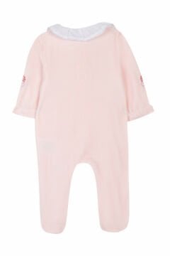 Kız Bebek Önden Açılan Kadife Tulum