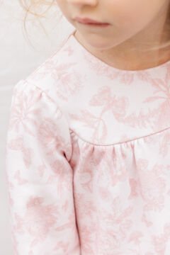 Kız Çocuk Uzun Kollu Coton Elbise Pembe