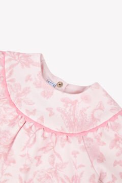 Kız Bebek Uzun Kollu Coton Elbise Pembe