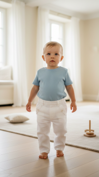 Erkek Bebek Keten Pantalon