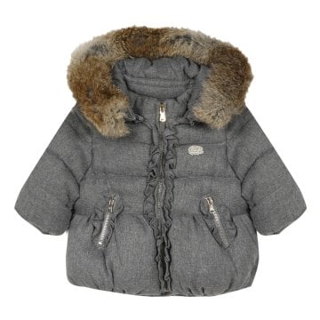 Kız Bebek Kapüşonlu Dudun Mont