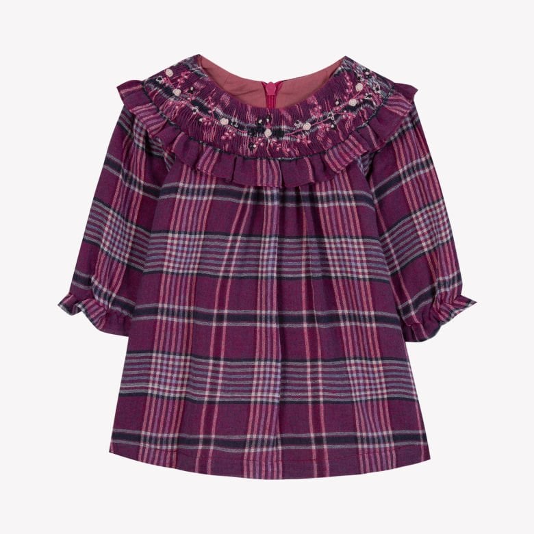 Kız Bebek Ekoseli Elbise