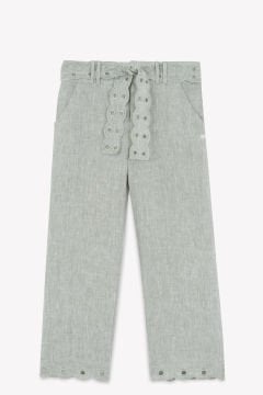 Kız Çocuk Keten Pantalon