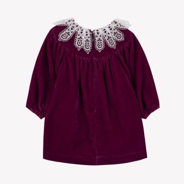 Kız Çocuk Dantel Yakaklı Şık Elbise