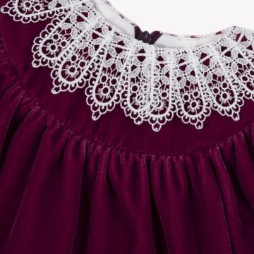 Kız Çocuk Dantel Yakaklı Şık Elbise