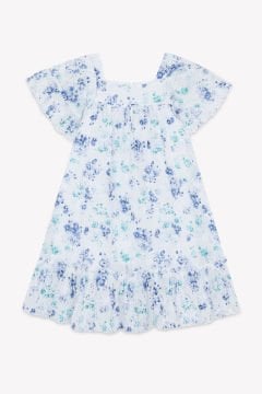 Kız Çocuk Çiçek Desenli Koton Elbise