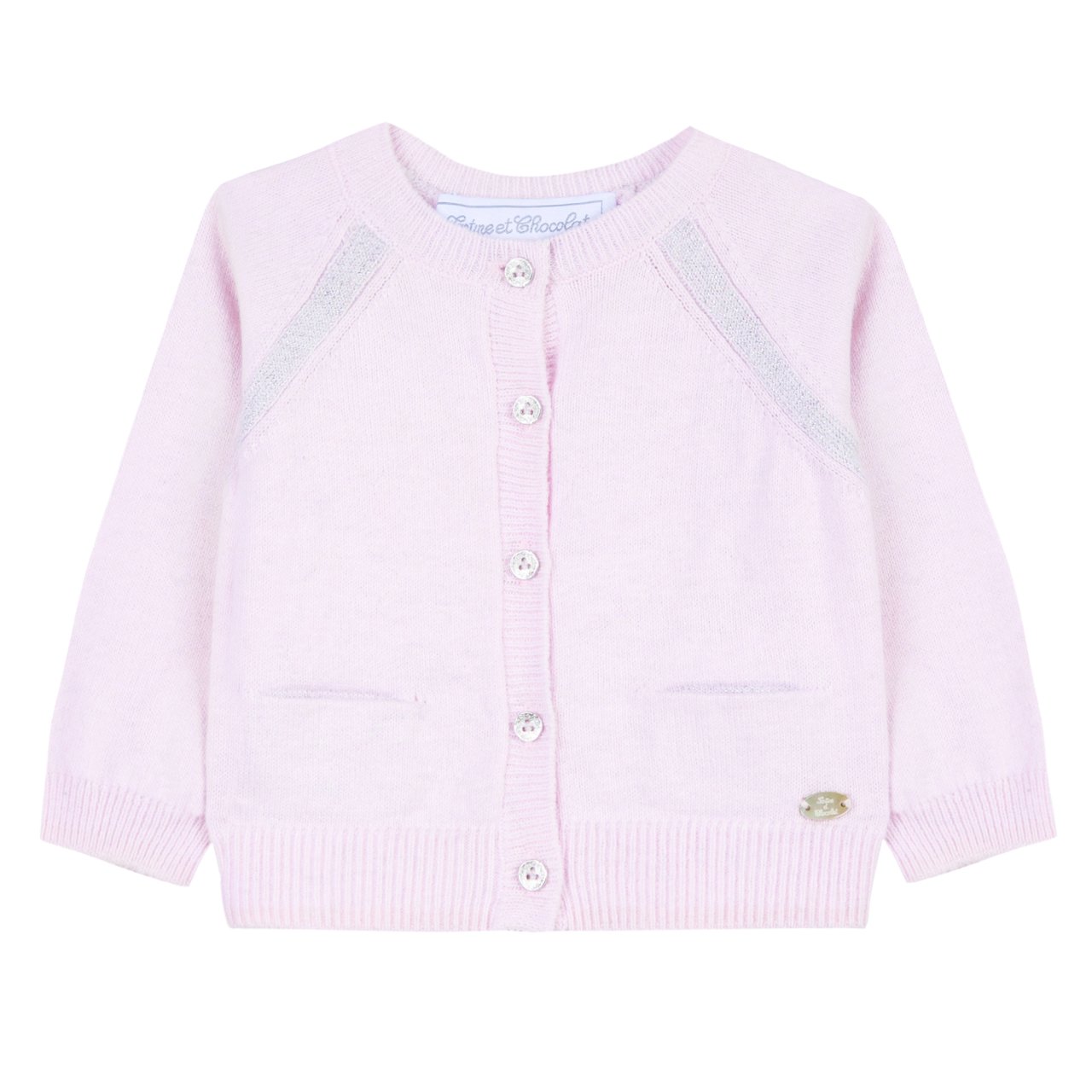 Kız Bebek Yuvarlak Yaka Düğmeli Hırka