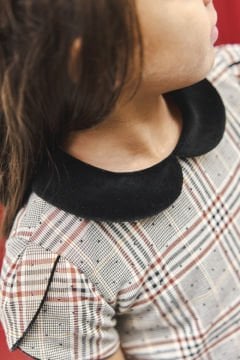 Kız Çocuk Kısa Kollu Kareli Elbise