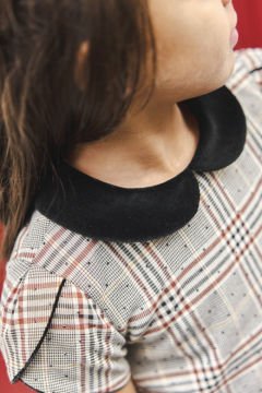 Kız Çocuk Kısa Kollu Kareli Elbise