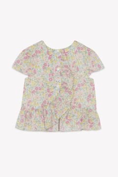 Kız Çocuk Çiçek Desenli Tunik + Şort Set