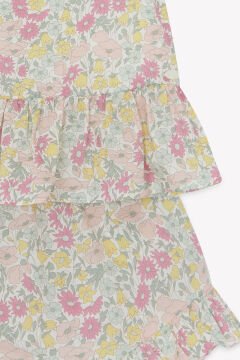 Kız Çocuk Çiçek Desenli Tunik + Şort Set