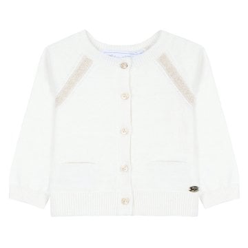 Kız Bebek Yuvarlak Yaka Düğmeli Hırka