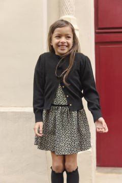 Kız Çocuk Kısa Kollu Puanlı Elbise