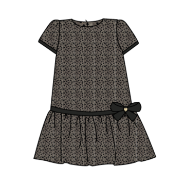 Kız Çocuk Kısa Kollu Puanlı Elbise