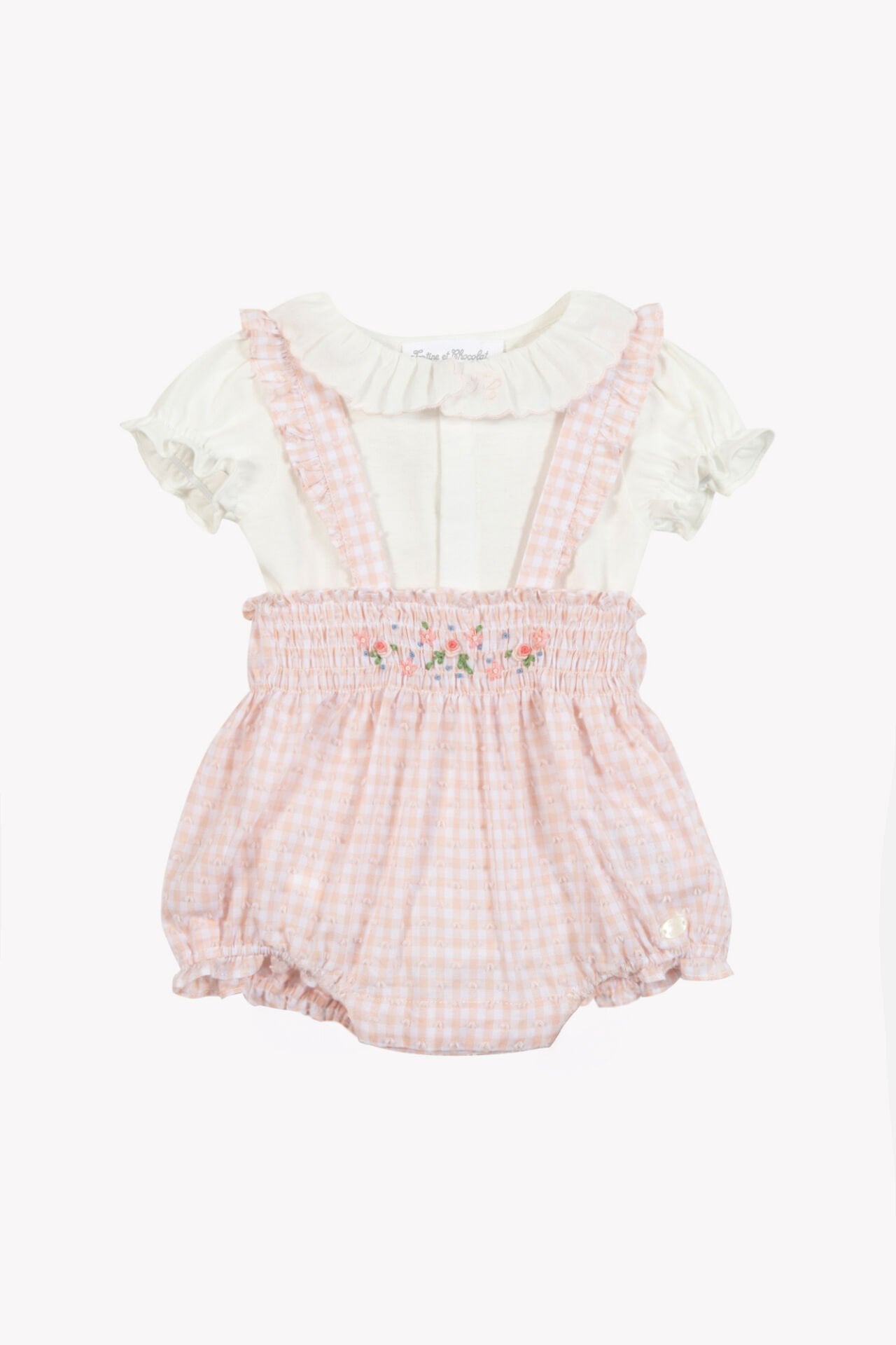 Kız Bebek Body + Askılı Şort Set
