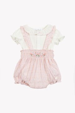 Kız Bebek Body + Askılı Şort Set