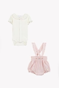Kız Bebek Body + Askılı Şort Set