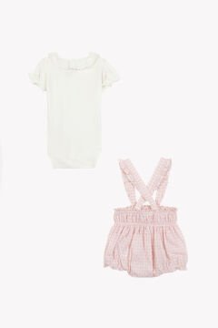 Kız Bebek Body + Askılı Şort Set
