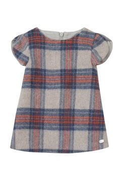 Kız Bebek Kareli Yün Elbise