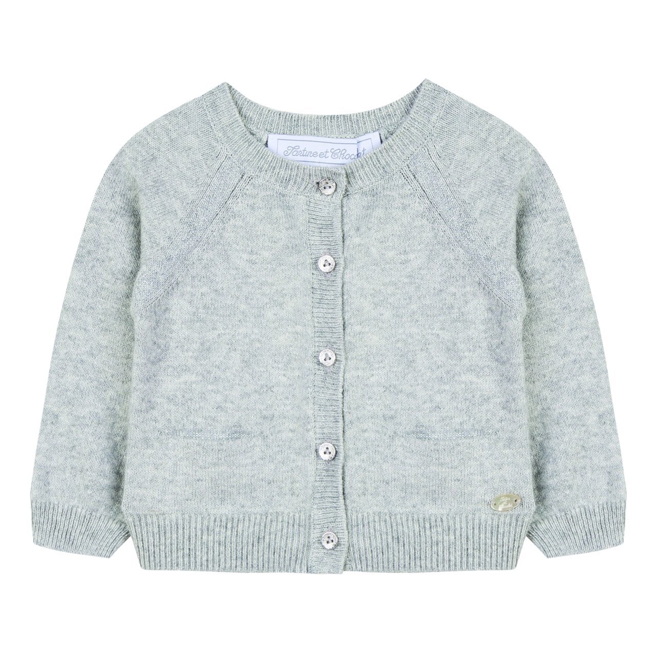 Kız Bebek Yuvarlak Yaka Düğmeli Hırka