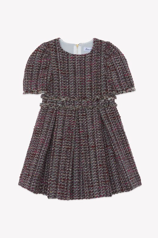 Kız Çocuk Kısa Kollu Tüvit Elbise