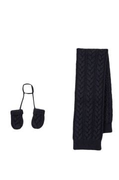 Erkek Bebek Atkı+Eldiven Set