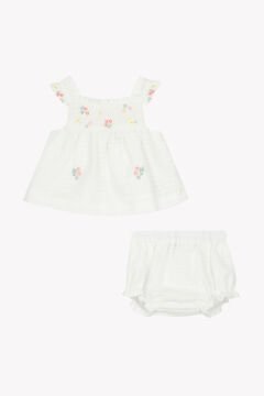 Kız Bebek Askılı Tunik + Bloomer Set
