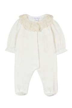 Kız Bebek Dantel Yakalı Kadife Tulum