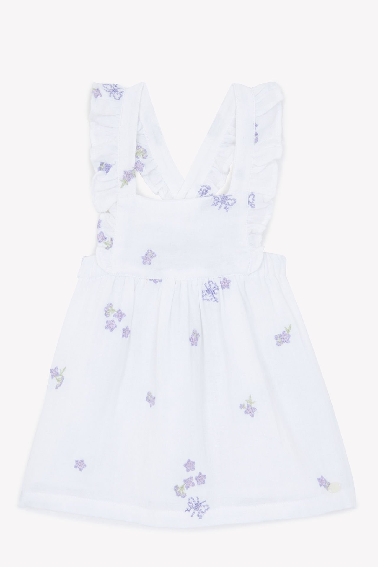 Kız Bebek Askılı Nakışlı Elbise