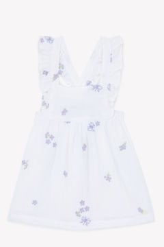 Kız Bebek Askılı Nakışlı Elbise