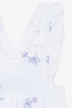 Kız Bebek Askılı Nakışlı Elbise