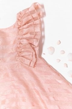 Kız Çocuk Fırfır Kollu Şık Elbise