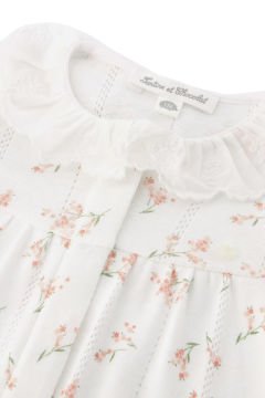 Kız Bebek Fisto Yakalı Çiçek Desenli İnce Tulum