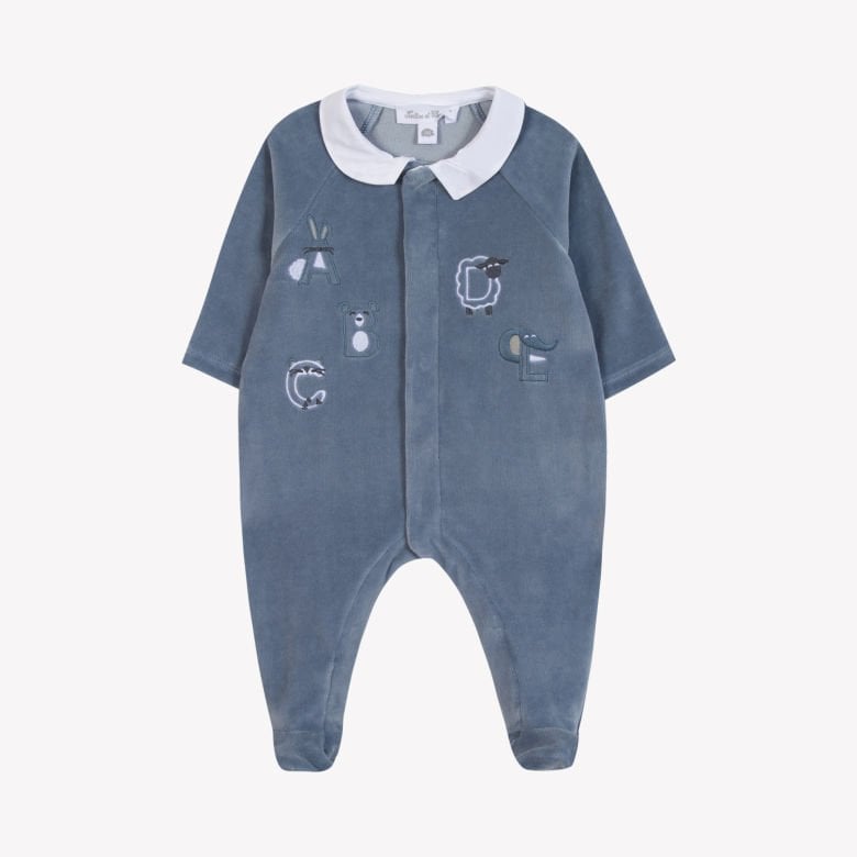 Erkek Bebek Kadife Tulum