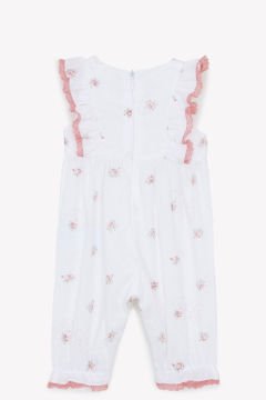 Kız Bebek Çiçek Desenli Coton Tulum