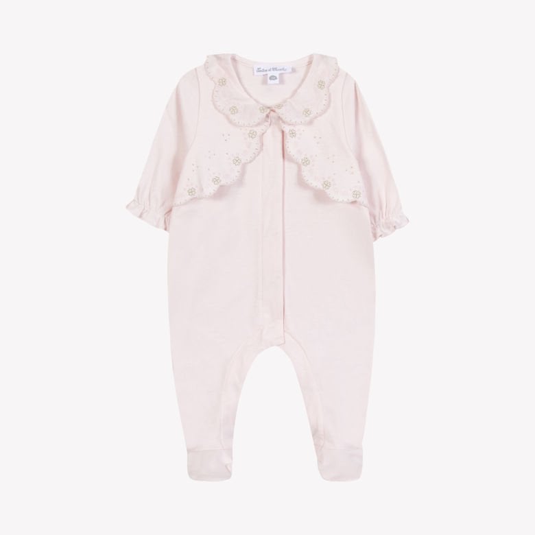 Kız Bebek Nakışlı Coton Tulum