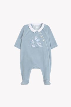 Erkek Bebek Kadife Tulum