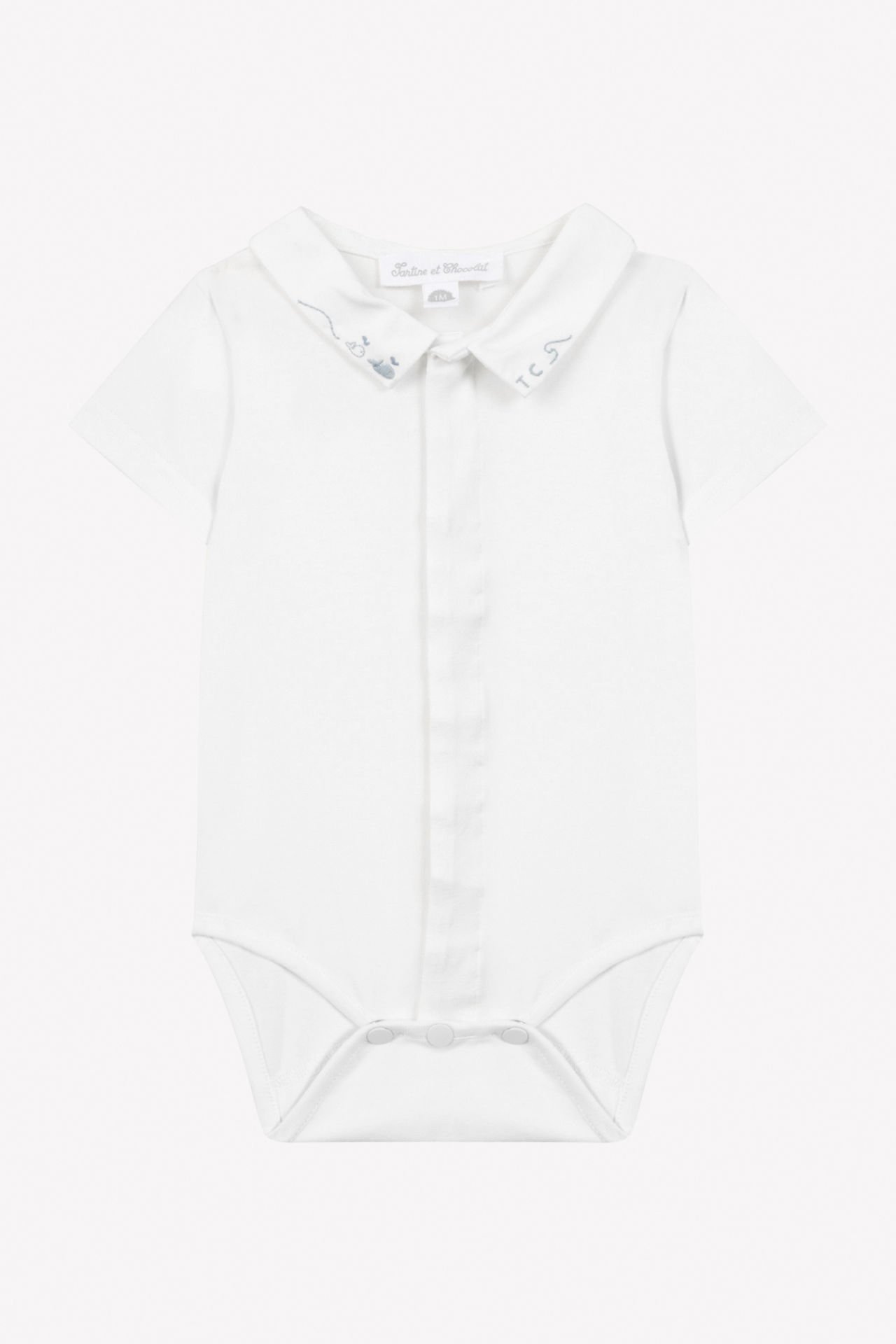 Erkek Bebek Kısa kollu Nakışlı Body