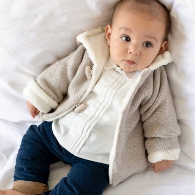 Bebek Muflonlu Triko Manto