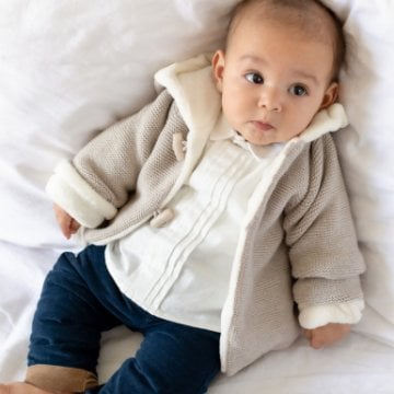 Bebek Muflonlu Triko Manto