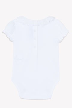 Kız Bebek Dantel Yakalı Kısa Kollu Body