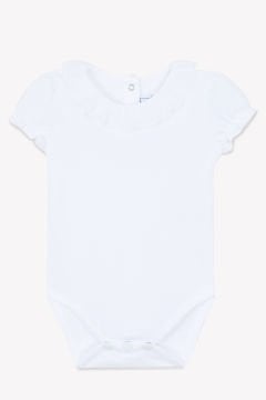 Kız Bebek Dantel Yakalı Kısa Kollu Body