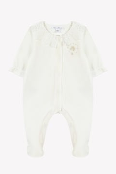 Kız Bebek Dantel Yakalı Kadife Tulum