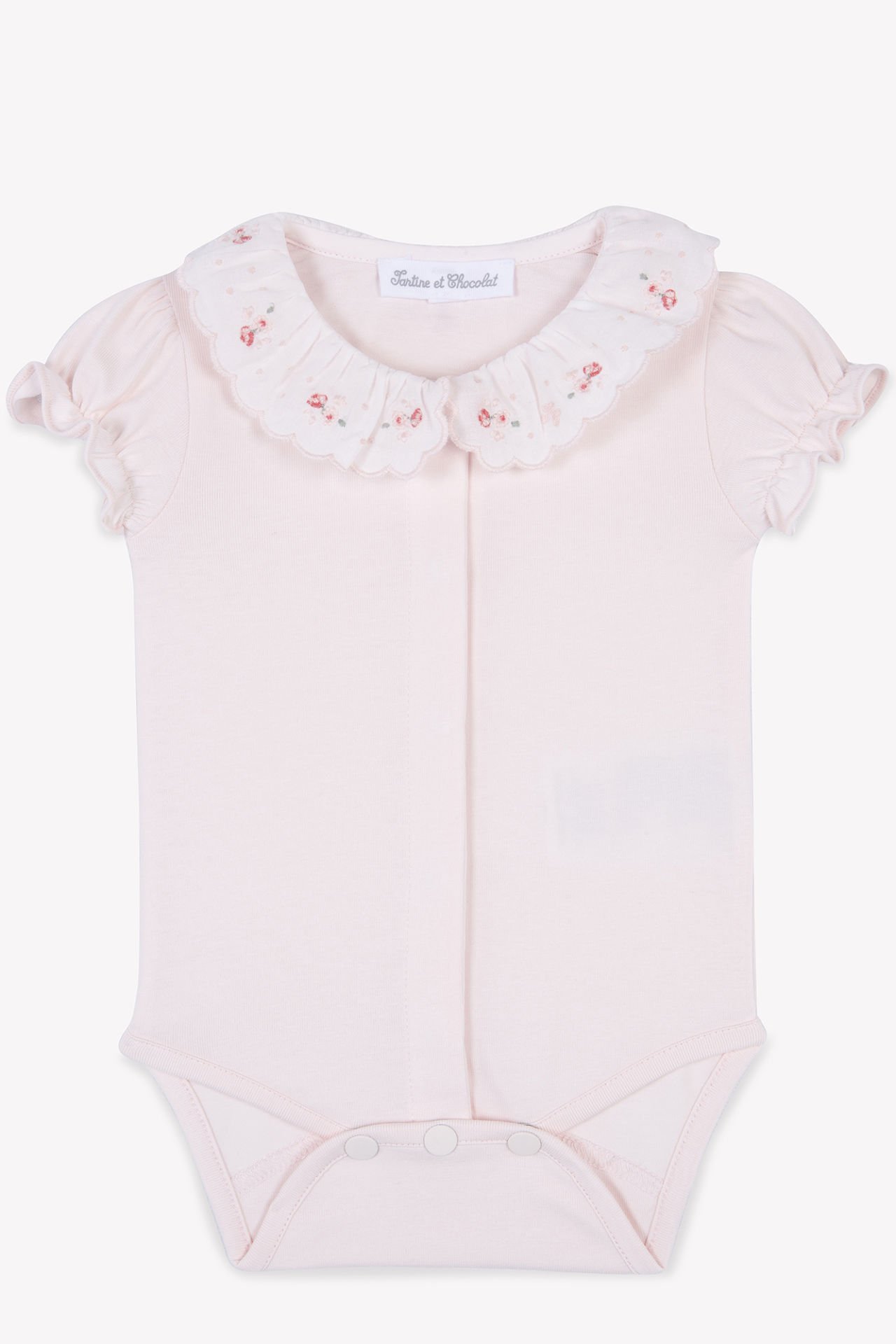 Kız Bebek Kısa kollu Nakışlı Body