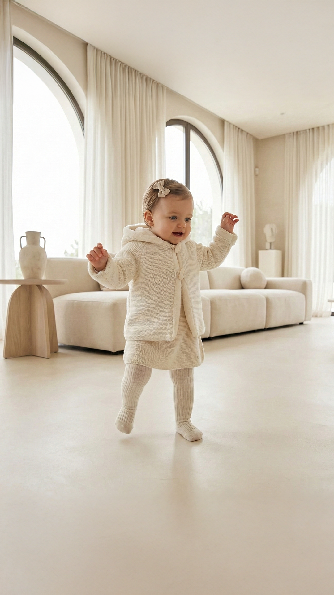 Bebek Muflonlu Triko Manto