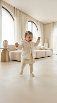 Bebek Muflonlu Triko Manto